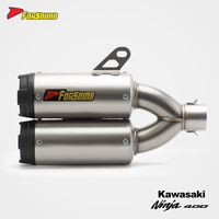 Système d'échappement de course à double sortie pour Kawasaki Ninja 400, silencieux rectangulaire en fibre de carbone, prix de gros usine Forsound