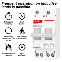 EARU 1P 2P 3P 4P 40/63/125A Commutateur de transfert manuel modulaire MTS à double alimentation, interrupteur de déconnexion, disjoncteur EA119G