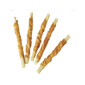 Palo de cuero crudo envuelto con bocadillos de pollo, comida para mascotas, palillo de cuero de vaca, masticables para perros, tratamiento orgánico para perros - Product Image 2