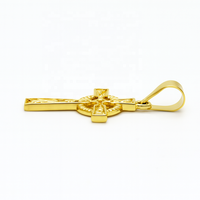 Colgante de Cruz Celta Religiosa de Oro de 14K Hecho a Mano, Joyería Fina Unisex con Detalles Grabados Texturizados, Uso Diario, Sin Níquel, para Mujer