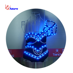 Popolare LED Luminoso Dancewear Esotico Pole Discoteca Lingerie Sexy Stripper Outfit Vestiti Rave - Product Image 2