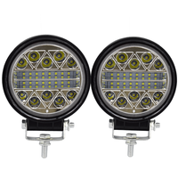 Lumière de travail LED noire 12v 24v 42W, tracteur, camion, J Eep, tout-terrain, lumière de conduite LED, feu antibrouillard LED, lampe FORO LED