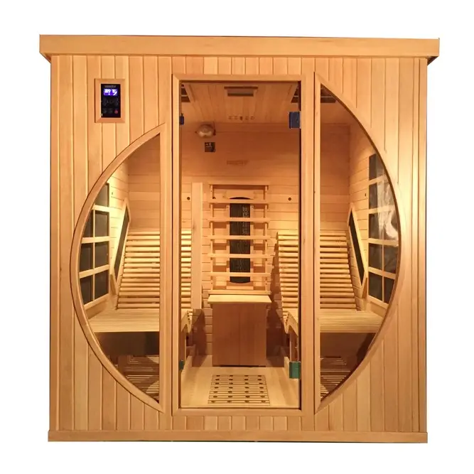 Sauna infrarossa lontano su ordinazione di nuova progettazione 2021 da vendere in europa Canada Hemlock nessuna stanza tradizionale di Sauna di legno solido di EMF per terapia