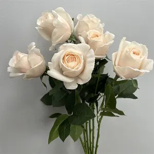 Hot Selling C-1223 Real Touch Artificial Single Stem Rose Flower For Home Wedding Decoration