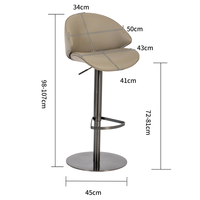 Nordic Easy Assembly Respirant En Cuir Rembourré Grand Tabouret De Bar Chaise De Garage Maison Tabouret De Bar Chaise Haute