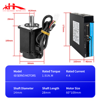 Kaihong Servomoteur incrémental 17bit à couple élevé 1.91N.m 220VAC 3.3A 60mm à bride 600W avec kit de pilotes pour machine CNC