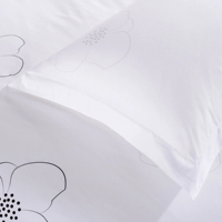 Ensembles de literie d'hôtel 100% coton Queen Size imprimé à la demande Ensemble de draps blancs pour hôtels