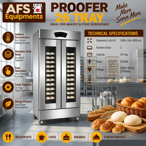 Equipo AFS, Gabinete de Fermentación Eléctrico de Acero Inoxidable de 26 Bandejas, 2.8KW 220V, Uso Comercial - Product Image 2