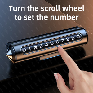 Plaque de stationnement temporaire pour voiture Numéro de voiture Rotation Stop Universel Portable Métal Auto Téléphone Avec Fenêtre Cassée Fonction Accessoires - Product Image 5