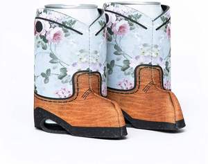 Neoprene Flat Boot Shoes Shaped Beer Coolie Drink Beer <b>Bottle</b> Cooler Holder Sleeve with Custom Logo - Product Image 4