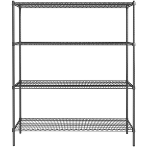 Nhiệm vụ nặng nề 18 "W x 72" L x 79 "H đen chống gỉ 4 tầng dây lưới Kệ 250 kg với 1" bài viết lưu trữ thép kệ - Product Image 2