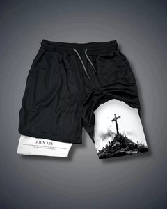 Shorts de plage noirs pour hommes, séchage rapide, respirants, en coton, anti-UV, écologiques, taille haute élastique, imprimé personnage anime, décontractés - Product Image 6