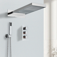 Ensemble de douche pluie de luxe Offre Spéciale massage d'hôtel dissimulé en laiton noir Jet CLASSIC blanc robinets de salle de bain pour salles de bain de luxe
