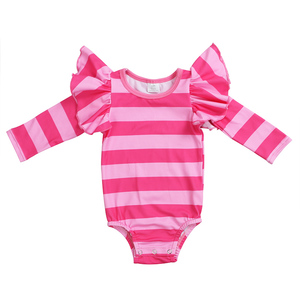 Ropa para Niños Recién Nacidos con Mangas con Volantes, Color Sólido, Venta al por Mayor, Ropa Infantil de Boutique, Top Ventas 2019 - Product Image 2