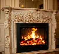 Cheminée en marbre sculptée à la main de style européen pour une utilisation intérieure/extérieure, pour jardin, parc, extérieur d'hôtel, écologique et durable