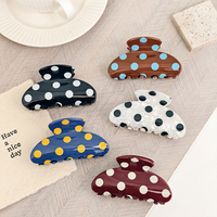 Barrettes à cheveux tendance à pois, pinces à cheveux requin en acrylique