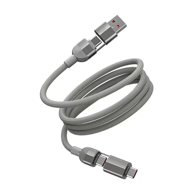 4in1 240W Magnetic USB-C Nylon Cable Anti-Tangle Flat Type-C Fast Charging Cord Compatible iPhone 17