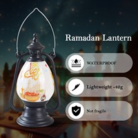 Décorations portables pour l'Aïd Moubarak et le Ramadan, lampes à huile islamiques rétro à LED, lanternes à vent, éclairage décoratif, cadeaux