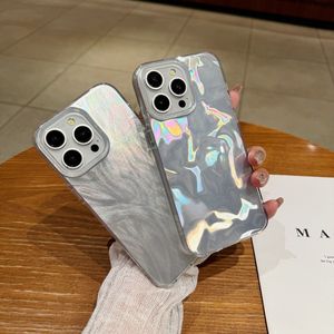 Ốp điện thoại cho <span class=keywords><strong>iPhone</strong></span> 16 15 14 13 12 11 Pro Max Plus x XS XR 7 8 Ốp lưng bảo vệ silicon lông bạc gợn Laser - Product Image 1