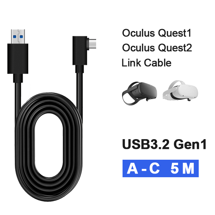 90 градусов прямоугольный USB 3,0 кабель для Oculus Quest 2 Link cable