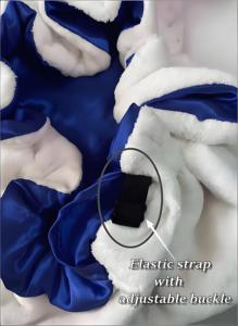 <span class=keywords><strong>Bonnet</strong></span> de nuit luxueux en peluche avec oreilles d'animaux pour femmes, doublure en satin soyeux pour les cheveux. Motifs chat, ours, panda, vache, lapin, loup, léopard. - Product Image 6
