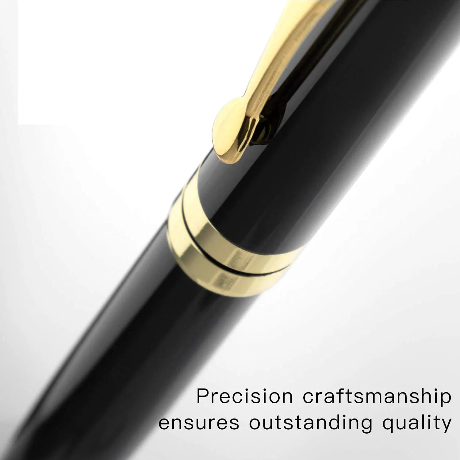 Luxury Business Custom Logo Gift Ballpoint Pen With Golden Trims