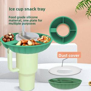 Tasse de tyran de glace transfrontalière avec couvercle <span class=keywords><strong>Assiette</strong></span> à collation Coupe à collation Stanley <span class=keywords><strong>Assiette</strong></span> à fruits Convient pour tasse en silicone 40oz 30oz - Product Image 1