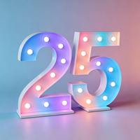 Grandes lettres LED à changement de couleur 3ft 4ft, numéros lumineux pour événements, lettres métalliques RGB géantes, lettres marquee pour bébés, pour décoration de mariage