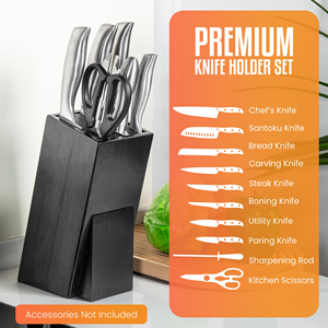 Juego de Cuchillos de Cocina Antiadherentes Negros de 6 Piezas, Bloque de Cuchillos de Acero Inoxidable para Carnicero y Chef - Product Image 4