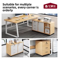 Meuble de Rangement Mobile pour Bureau, Petite Poste de Travail Latérale, 3 Tiroirs Verrouillables, Placement Imprimante, MDF
