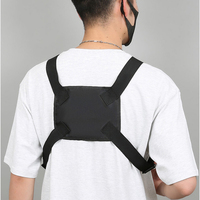 Sac Poitrine Tactique Réfléchissant pour Homme, Nouveau Design, Extérieur, avec Double Poche Poitrine Étanche, Sac à Dos Noir avec Cadre Externe