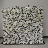 Mur de roses artificielles blanches haut de gamme sur mesure de 2,4 m pour décorations de mariage, événements de remise des diplômes et fête des Mères