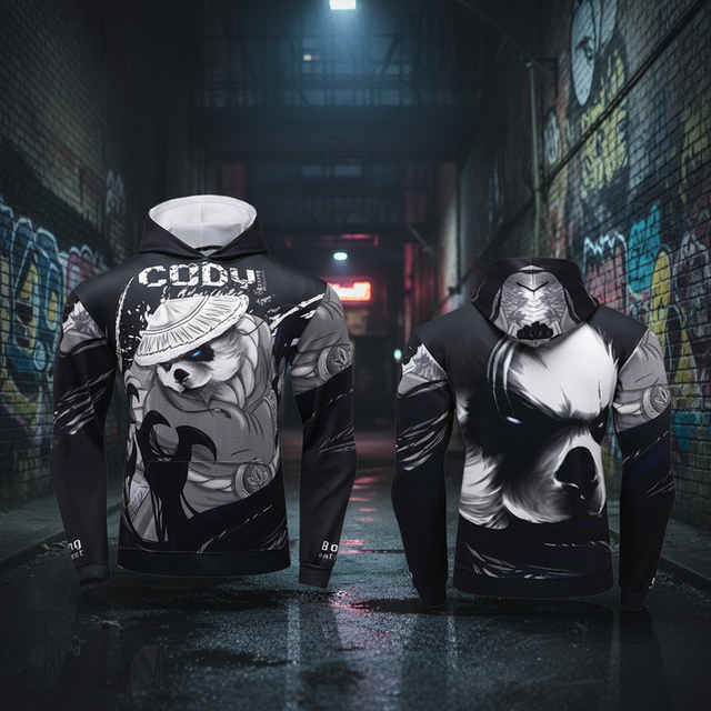 3D Print Anime Hoodie Rash Guard Hooded for Men Anti-wrinkle Quick Dry Polyester Sportswear Men's Hoodies & Sweatshirts