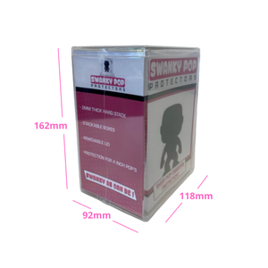 ตัวป้องกัน POP Swanky แบบวางซ้อนกันได้ 4 นิ้วกรณีแสดงของเล่น POP โล่พลาสติกแข็งใสพร้อมฝาปิดแบบถอดได้ - Product Image 6