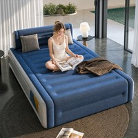 Matelas pneumatique King Size avec pompe intégrée, gonflage et dégonflage rapides, lit gonflable portable pour le camping en intérieur et la maison