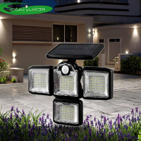 Lampe de jardin extérieure à énergie solaire avec détecteur de mouvement Lampe de sécurité solaire à LED Lampe murale télécommandée