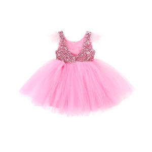 Robe de fête pour fille de 7 ans, robe en tulle pour enfant, vêtements pour enfants, robe à paillettes avec doublure à volants, robe d'anniversaire pour fille de 1 an - Product Image 2