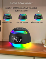 RGB Farbige Ambientebeleuchtung LED Digitaler Desktop-Musikwecker mit FM-Radio mit TF-Karte HI-FI BT-Lautsprecher