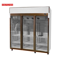 Lemari Pendingin Display Bunga 3 Pintu Kapasitas 1500 Liter Suhu Tunggal, Kabinet Display Pendingin Penjaga Kesegaran Bunga Digital