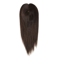 Système de remplacement capillaire pour femme en cheveux humains Remy chinois, base en soie avec dentelle filet, coupe droite naturelle, qualité supérieure