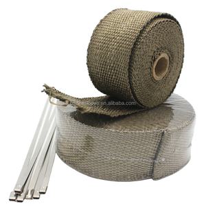 Enveloppe thermique en fibre de lave de titane pour collecteur d'échappement de qualité supérieure de 2 "x 50 '+ 6 attaches - Product Image 1