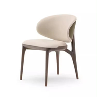 Chaise de salle à manger italienne en bois massif home Nordic designer simple en cuir chaise en bois de frêne