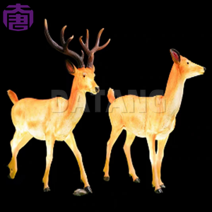 Led-<b>lighted</b> Standing Reindeer Family Ornament Acrylic Fiberglass Christmas Halloween Thanksgiving Landscape Garden Decoration - Product Image 3