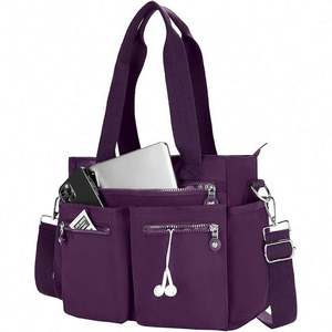 Bolsa de Almacenamiento para Hilos de Mujer, Muestra Gratis, Bolsa de Transporte para Accesorios de Bricolaje, Bolsa de Mano de Ganchillo Morada - Product Image 6