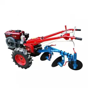 Landbouw Looptractor Met Een Ploeg Diesel Lopen Achter Tractor Tracteur Agricole Prijs