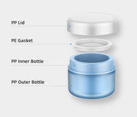 Pot cosmétique en plastique givré à double couche de grande capacité (50 ml/100 ml/150 ml) avec logo personnalisé pour crème, lotion, écran solaire et soins de la peau