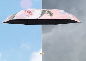 Parasol de poche pliable 6 sections, super qualité, léger et portable, avec housse, pour femme - Prix usine - Product Image 4