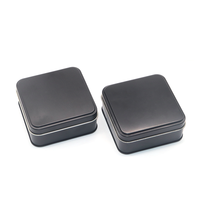Vente en gros boîte en fer blanc personnalisée carrée beige 90x90x40mm emballage en métal pour colliers bracelets boucles d'oreilles et bougies