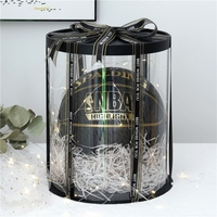 Boîtes à gâteau transparentes personnalisées rond PET noir clair grand emballage de boîte à gâteau
