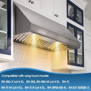 Lot de 2 lampes <span class=keywords><strong>LED</strong></span> encastrées <span class=keywords><strong>pour</strong></span> <span class=keywords><strong>hotte</strong></span> de cuisine, 12V 1.2W, éclairage encastré <span class=keywords><strong>pour</strong></span> <span class=keywords><strong>hotte</strong></span> <span class=keywords><strong>aspirante</strong></span>, éclairage d'armoire - Product Image 2